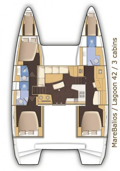 Lagoon 42 - 3 + 2 cab