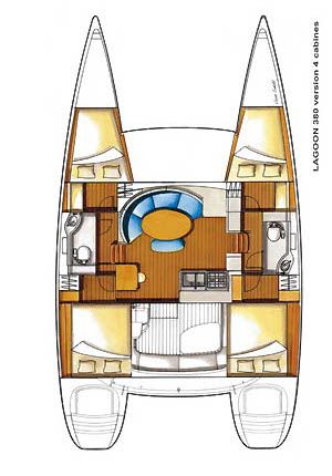Lagoon 380 S2 - 4 cab