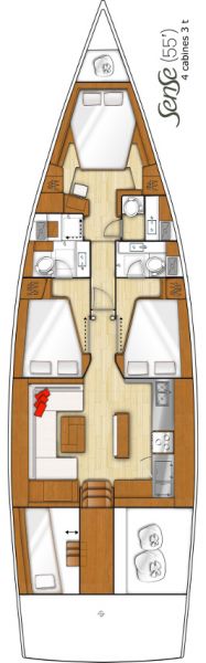 Beneteau Sense 55 - 3+1 cab